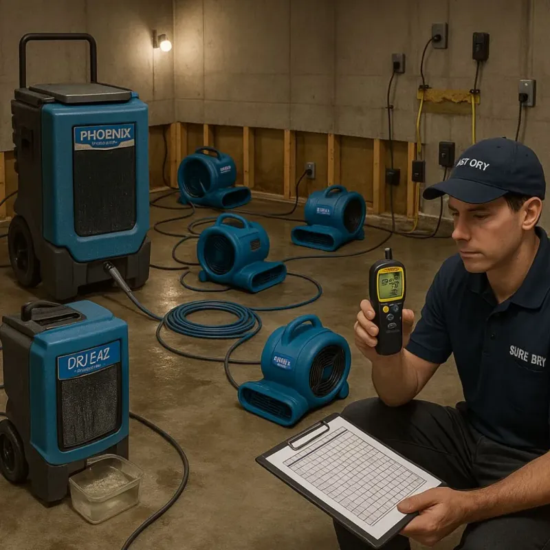 Structural Drying and Dehumidification process in Lake Barcroft, VA
